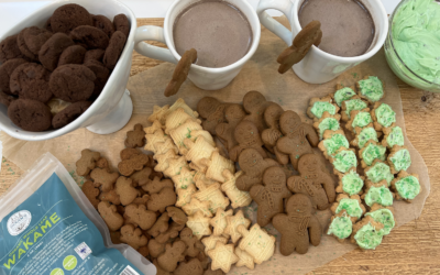 Holiday Cut Out Cookies with Cream Cheese Seaweed Frosting